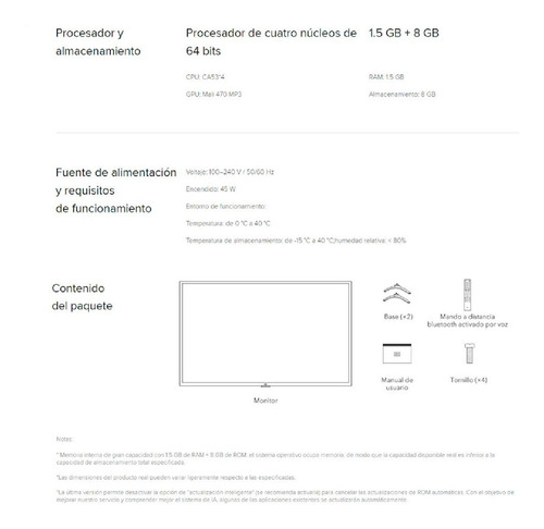 Xiaomi Mi Led Tv 4a 32 Pulgadas Versión Europea
