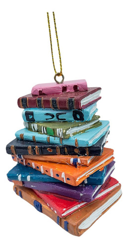 2 Pila De Libros De Lectura, Adorno Navideño, Adornos Para