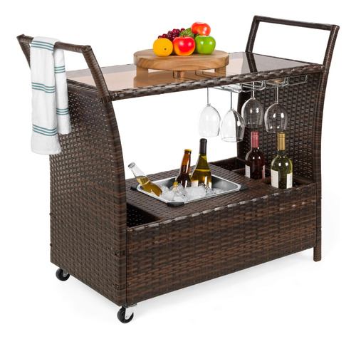 Best Choice Products, Carro Con Servicio De Bar Para Patio,.