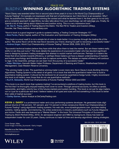 Building Algorithmic Trading Systems: A Trader's Journey From Data Mining To Monte Carlo Simulation To Live Trading