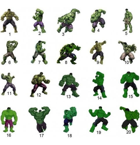 Imagem 1 de 2 de 100 Tags, Topper, Apliques Festa Herois - Hulk