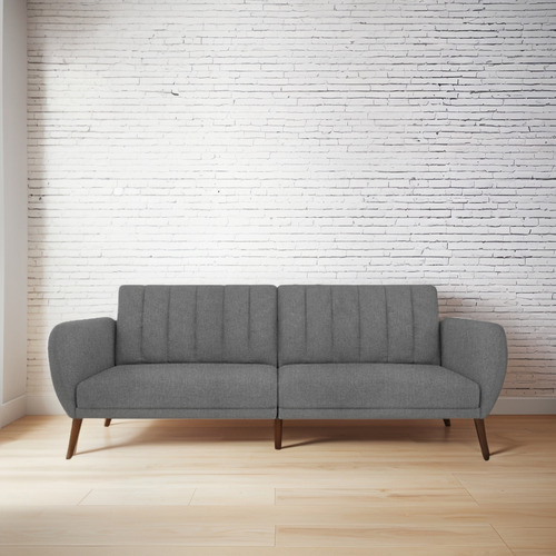 Sofa Cama Tessa Lino Gris Sala Sofa Sillon Mueble Pieza