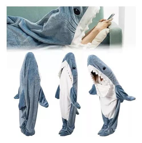 Bolsa De Dormir Cartoon Shark, Cobertor, Pijama, 190x90cm