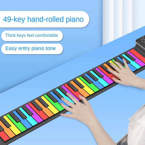 Teclado Digital De 49 Teclas, Piano De Rollo Flexible Con Al