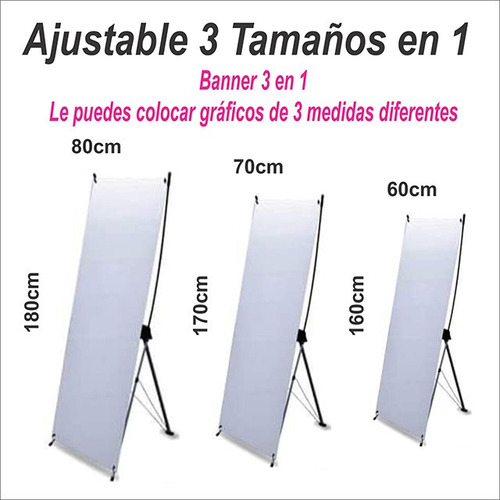 Imagen 3 de 5 de Pack 2 Porta Banner Araña Reforzado Ajustable A 3 Tamaños