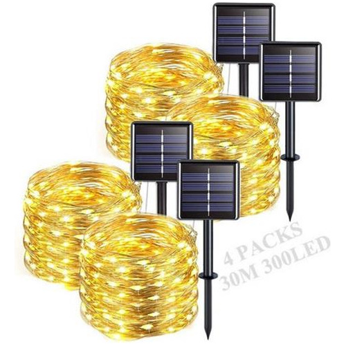 20m 200led Luces Solares Navideñas, Impermeable 4 Piezas