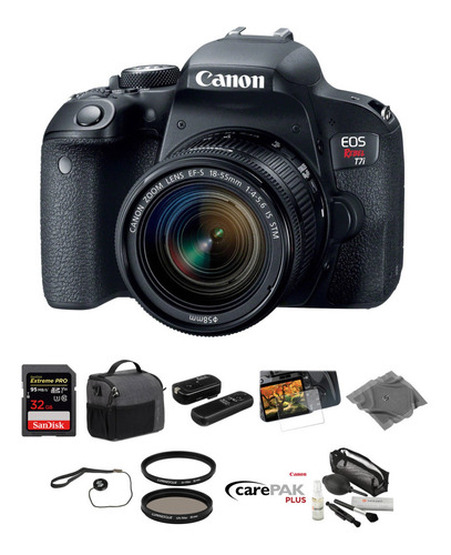 Canon Eos Rebel T7i Dslr Camara Con 18-55mm Lens Deluxe Kit