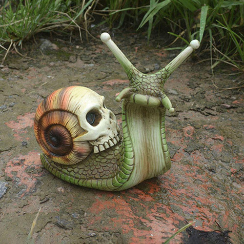 . Esqueleto De Halloween Y Caracol, Artesanía En Resina,