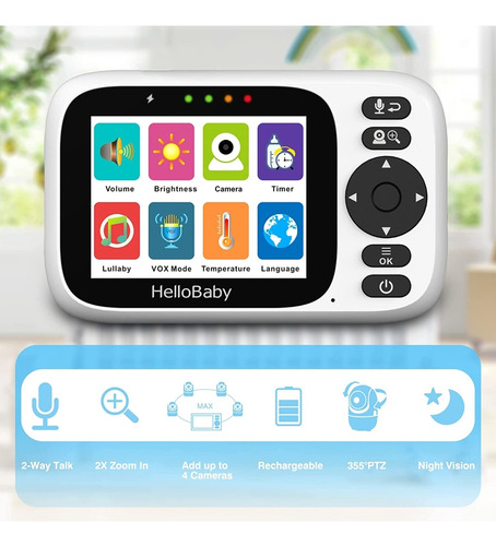 Imagen 5 de 10 de Vtech Monitor Video Bebé 1000p Visión Nocturna 2 Vías Temper