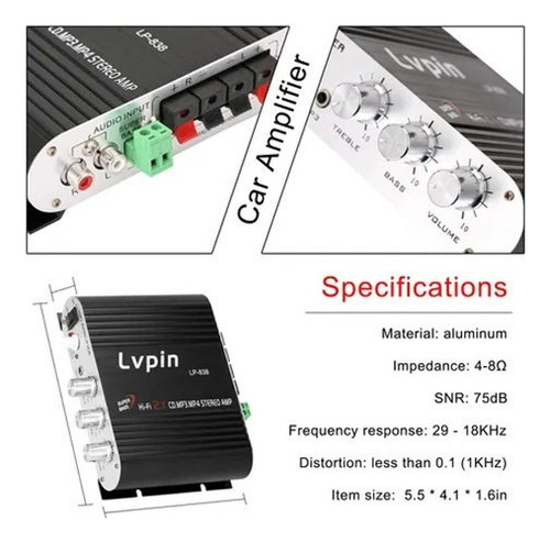 Amplificador Estéreo Mini Audio Lvpin 40w