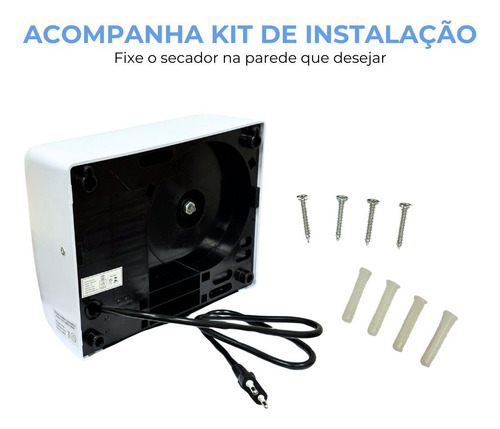Secador Mãos Elétrico Automático Sensor 127v 16m/s 1500w Top