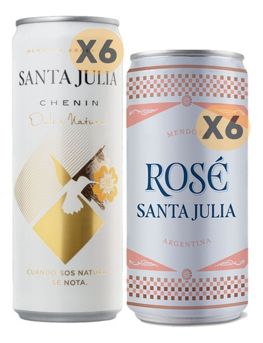 Vino Santa Julia Lata Rose 6x269ml Y Chenin 6x355ml