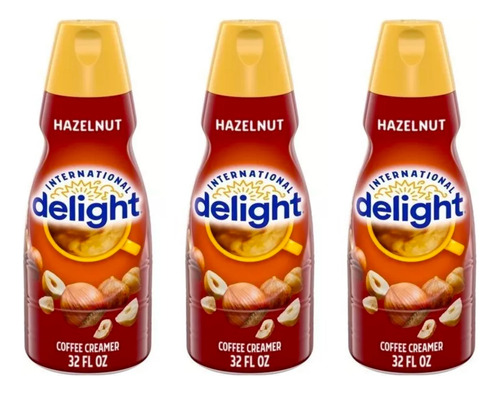 3 Pack Delight Crema Para Café Hazelnut 946ml C/u Importado