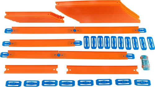 Pista Recta Hot Wheels Track Builder Unlimited 12 Metros Color Naranja