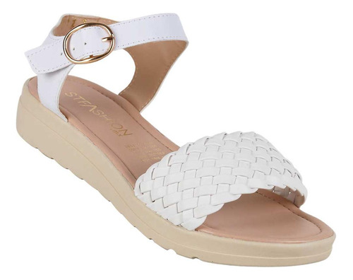 Sandalia Casual Piso Mujer Blanco Stfashion 12304003