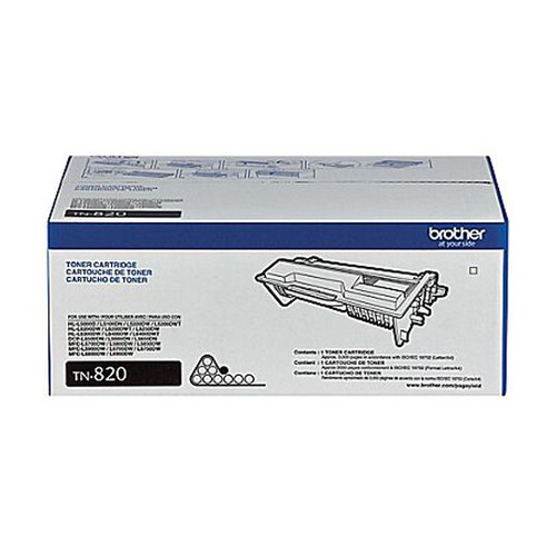 Toner Brother Tn820 color de tinta Negro 3000 Páginas