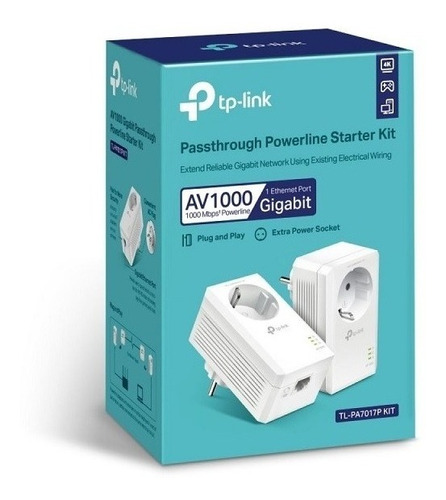 Adaptador Tp-link Kit Powerline Av1000 Tl-pa7017p-kit (2 Un)