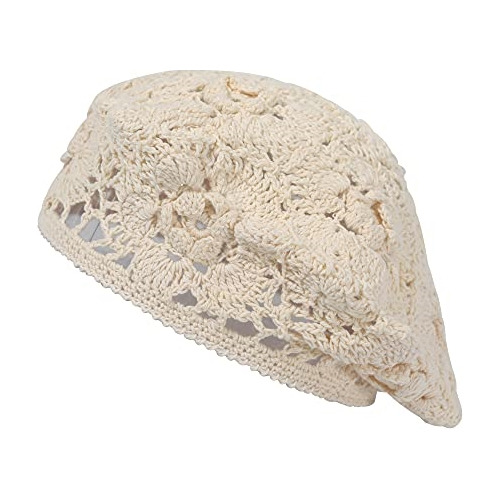 Gorros Sombreros Y Boinas Floral Beige Talla Única