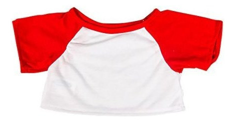 Camiseta Blanca W Equipo De Mangas Rojas Ropa De Oso De Pelu