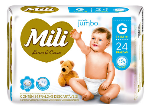 Fralda Mili Love & Care Jumbo Super Proteção E Absorção 