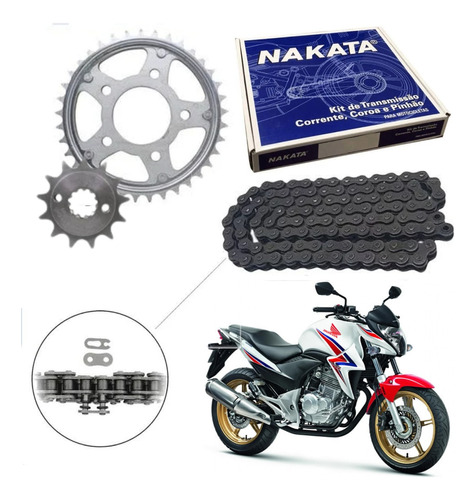 Kit Relação C/ Retentor Moto Cb300 2015 Original Nakata