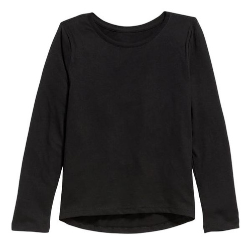 Polera Niña Old Navy Manga Larga Y Cuello Redondo Negro