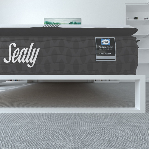 Colchon Sealy Fritz Matrimonial + Box Gris Linato