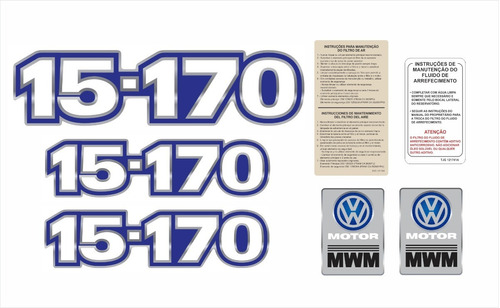 Kit Adesivo Resinado Volks 12-170 + Mwm Cor Azul