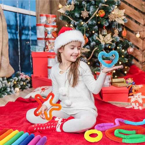 Para 96 Piezas Pop Tubes Fidget Toys, Juguetes Sensoriales