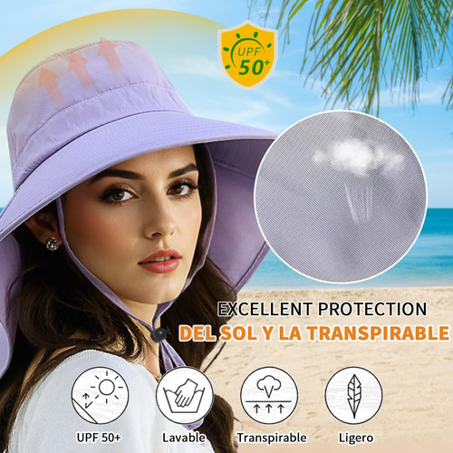 Sombreros Para Sol Mujer,protección Uv Upf 50+,playa