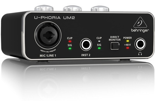 Imagen 3 de 5 de Placa De Sonido Usb Externa Behringer U-phoria Um2 Phantom