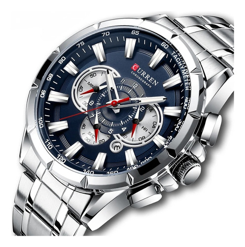 Reloj Curren Elegante Masculino 8363 Blue Silver 