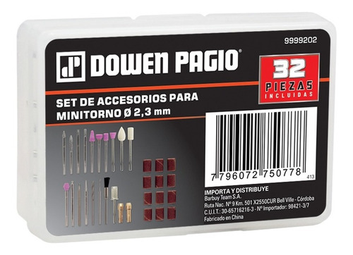 Kit De Accesorios 32 Pcs Para Mini Torno Dowen Pagio En Set