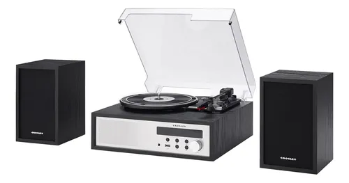 Tocadiscos Bluetooth Y Radio Crosley Cr7022a-bk Y Altavoces
