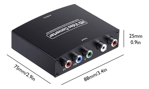 Conversor De Áudio E Vídeo Ypbpr R/l Para Hdmi Para Dvd Hdtv