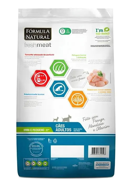 Fórmula Natural Fresh Meat Ração Seca Cães Adultos Mini Pequenos 1kg Frango