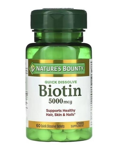Natures Bounty | Biotin I 5000mcg I 60 Quick Dissolve Comps