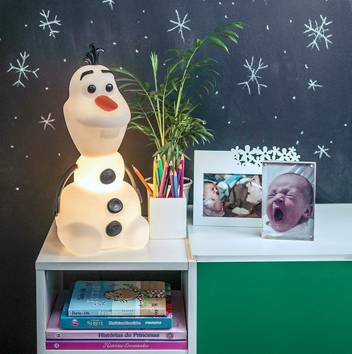 Luminária Olaf Frozen Disney Abajur Bivolt