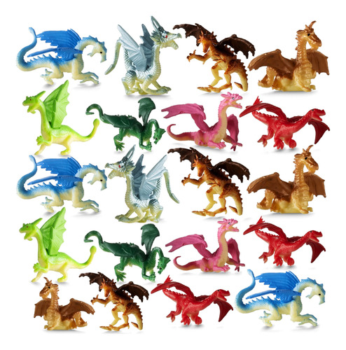 Figuras De Juguete De Bedwina Mini Dragon - (paquete De 36)