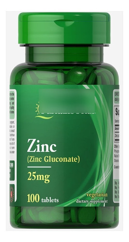 Zinc Gluconato 25mg 100 Tabletas / Puritans Pride