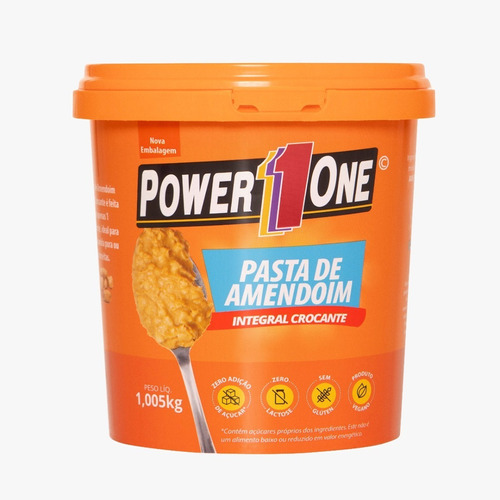 Pasta De Amendoim Integral Power One 1kg Original 