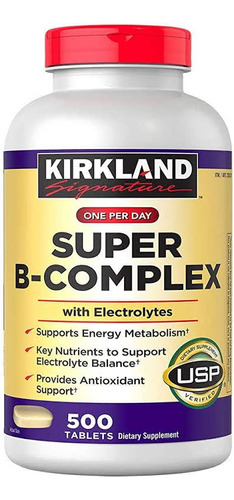 Super B Complex Complejo B 500 Tabletas Kirkland Usa