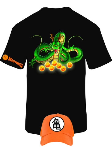 Camiseta Manga Corta Shenlong Dragon Ball Obsequio Gorra X