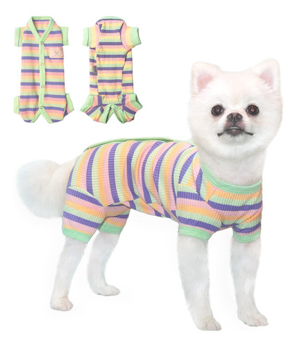 Pijama Rayas Coloridas Para Perros Pequenos Y Medianos 