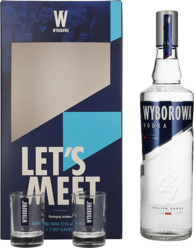 Kit Vodka Polonesa Wyborowa 700 Ml + 2 Copos Shot De Vidro