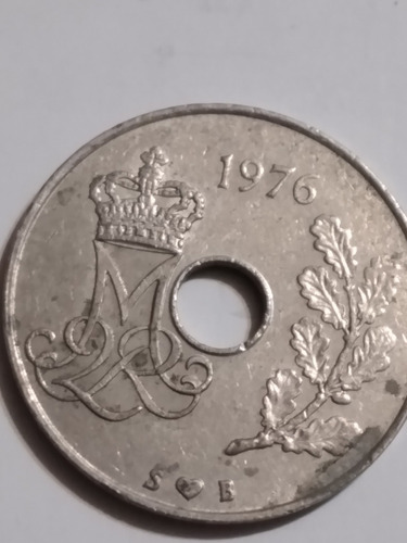 Moneda Dinamarka 25 Ore 1976 (x862
