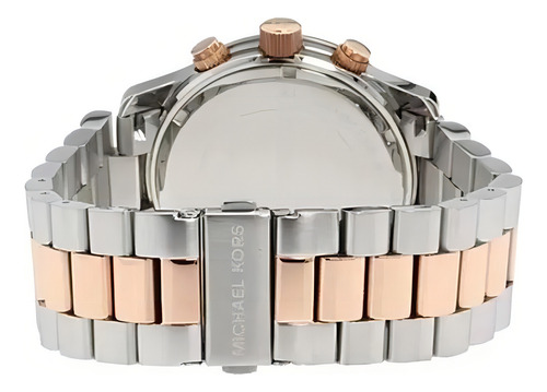 Relogio Michael Kors Mk8176 Bradshaw Prata E Rose Xl Cor da correia Prata/Rosé