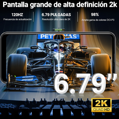 Teléfono Android 13 Sim Dual 12gb+256gb Rom Octa-core 8000mah Full Hd 6.8 Pulgadas Celular Expansión 512 Gb Con Reconocimiento Facial Y Huellas