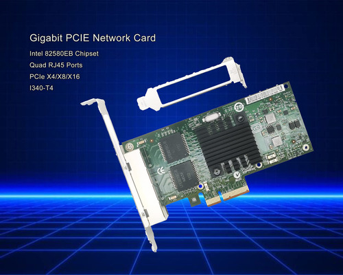 Tarjeta Ethernet I340-t4 Quad Rj-45 Puertos Pcie X4