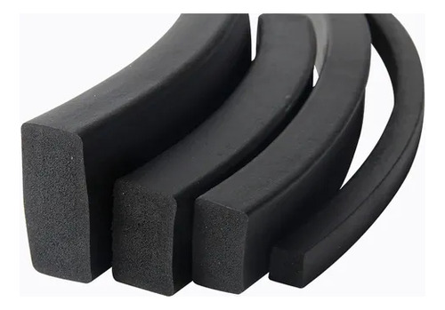 Burlete Rectangular Esponjoso De 10 Mm X 40 Mm X 10 Mts Negro